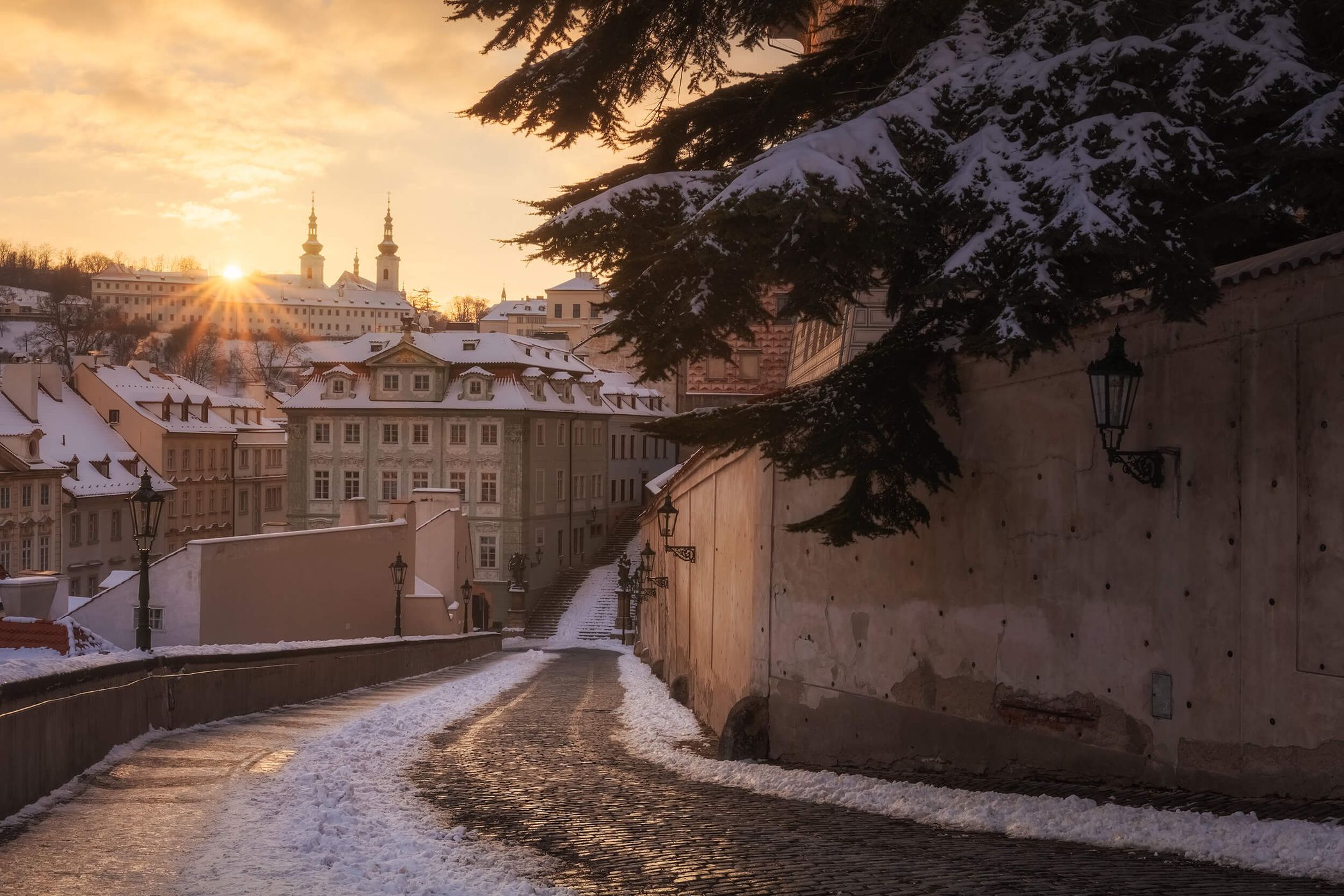 Hradčany – Street below the Castle toward Strahov Monastery, Czech Republic