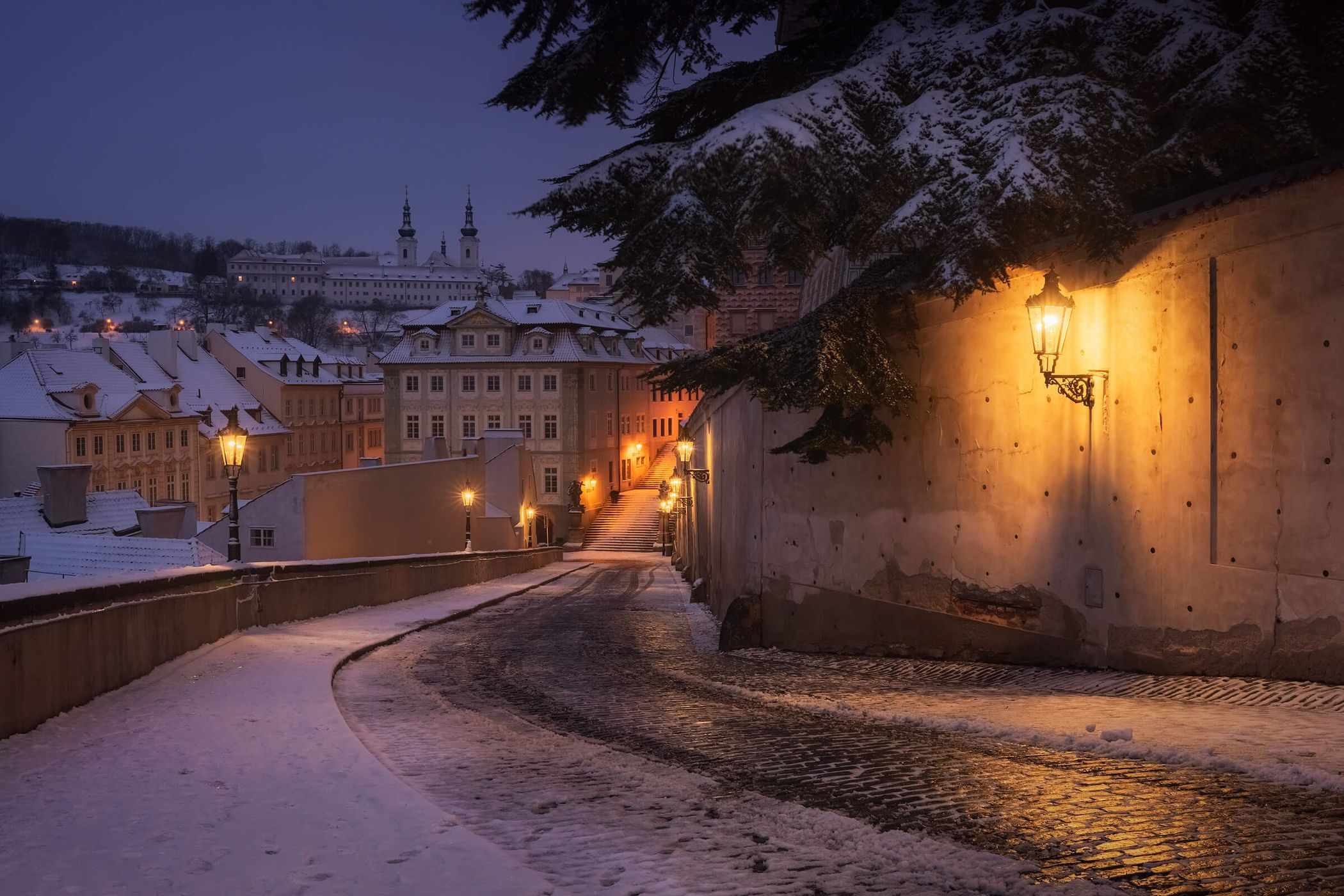 Hradčany – Street below the Castle toward Strahov Monastery, Czech Republic