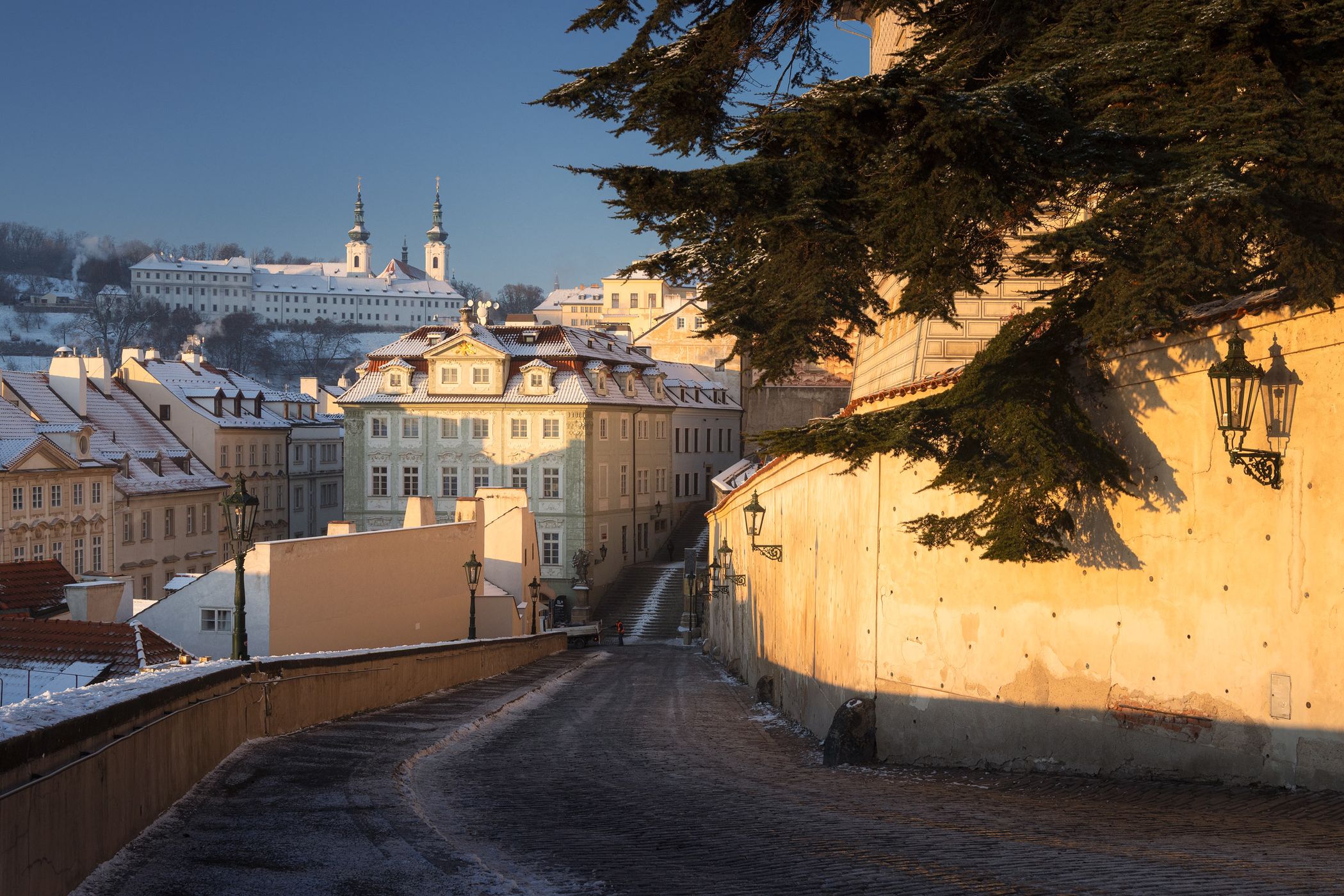 Hradčany – Street below the Castle toward Strahov Monastery, Czech Republic