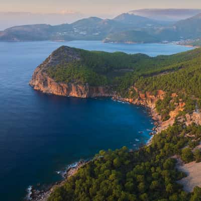 Landscape near Gelidonya lighthouse (drone), Turkey (Türkiye)