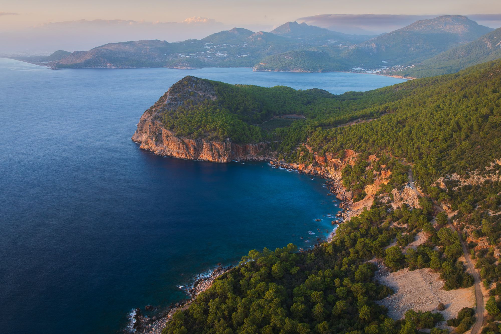 Landscape near Gelidonya lighthouse (drone), Turkey (Türkiye)