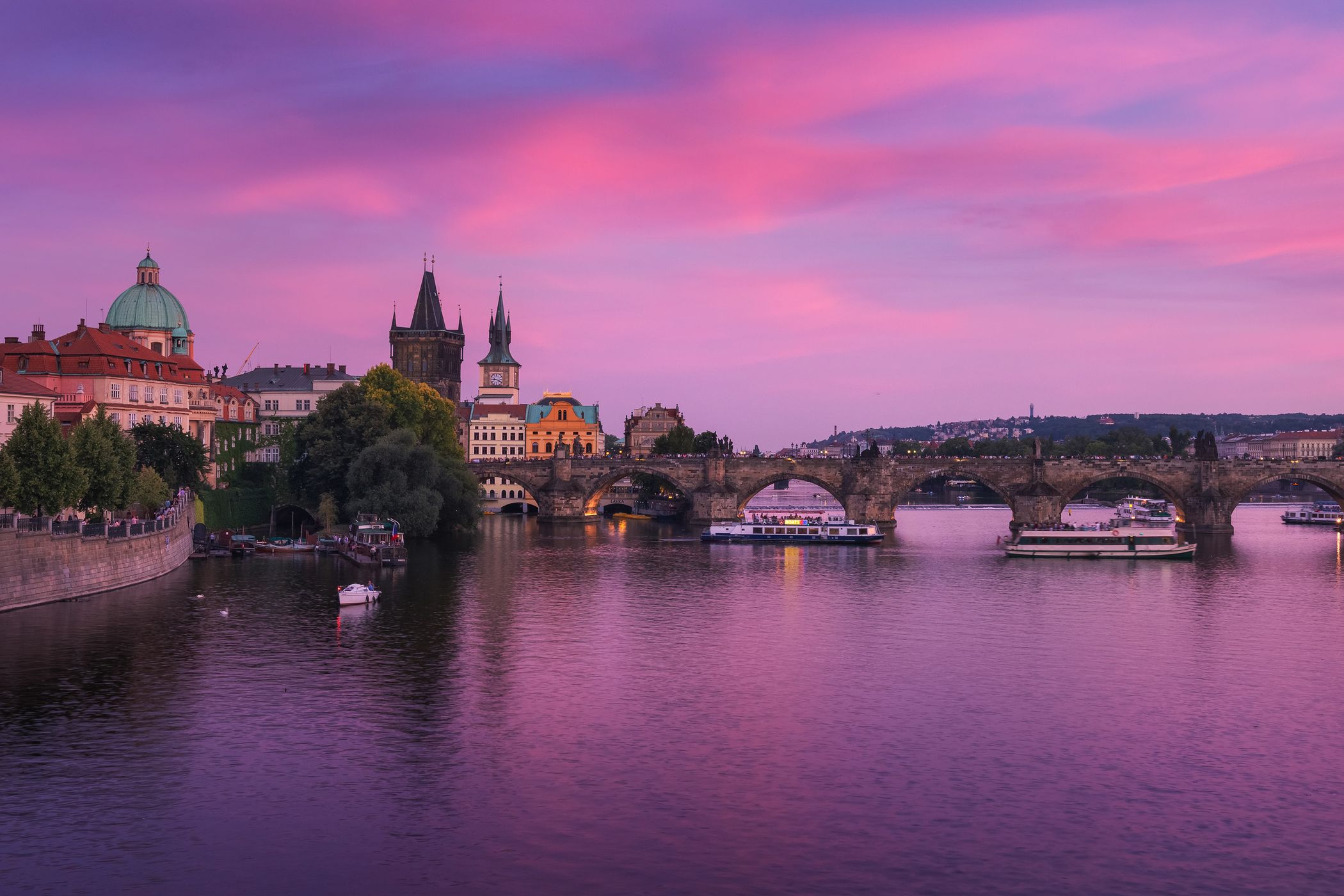 Mánes Bridge – View toward Charles Bridge, Czech Republic