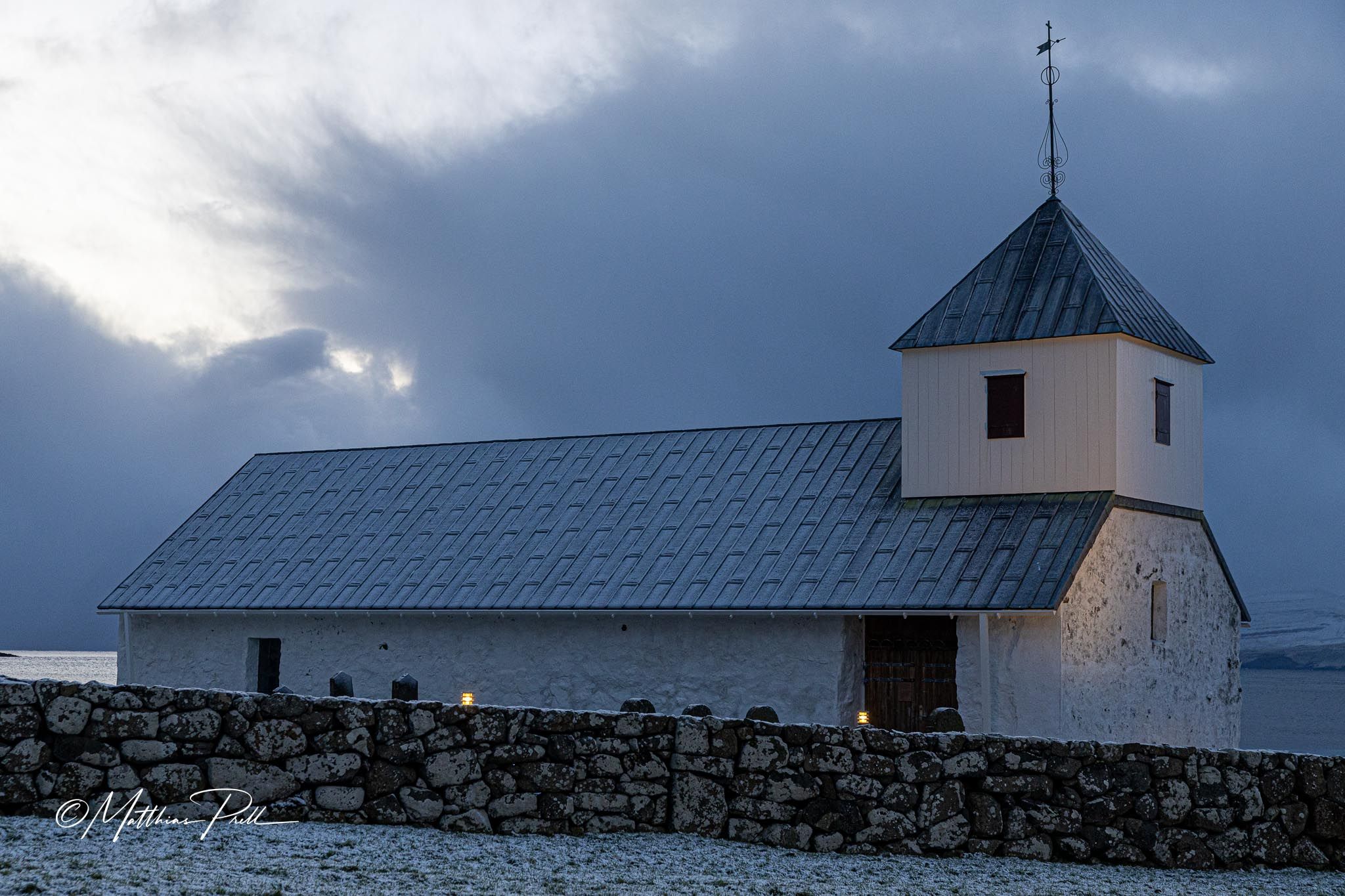Ólavskirkjan (Olavskirche) in Kirkjubøur, Faroe Islands