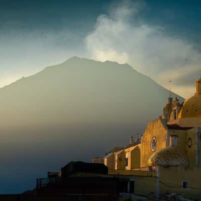 Popocatepetl volcano from San Pedro Benito juarez, Mexico