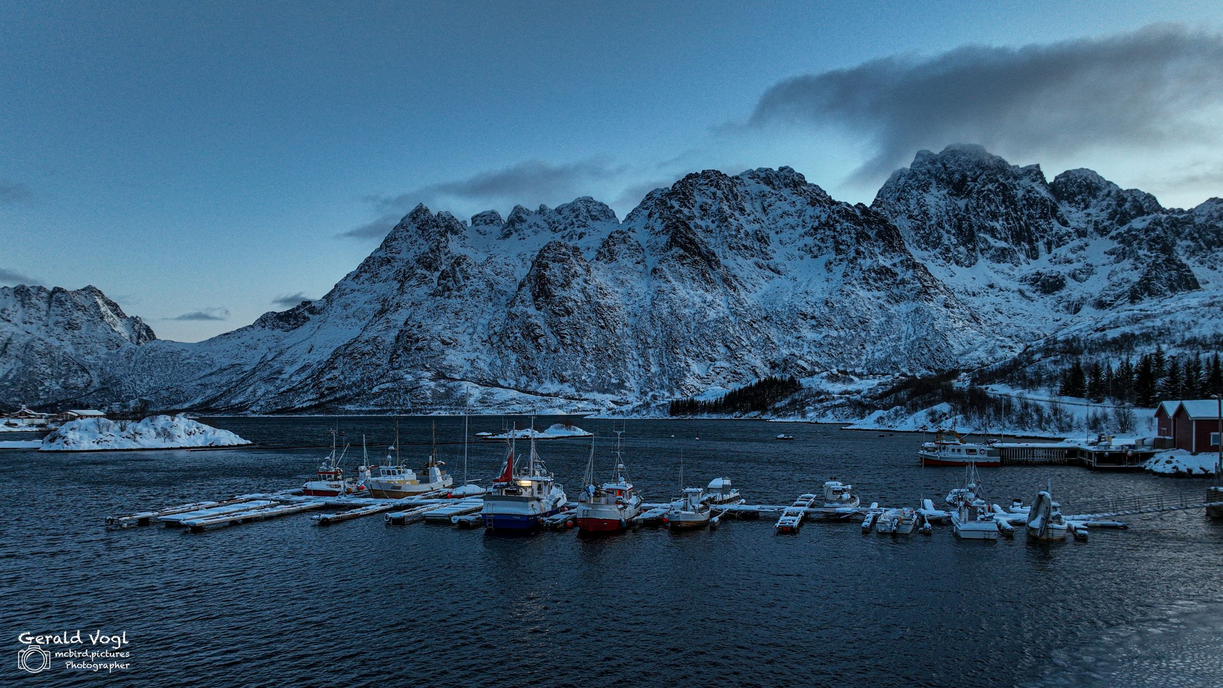 Small harbour in mountainous area, Norway