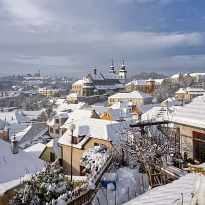 Třebíč castle from jewish quarter, Czech Republic