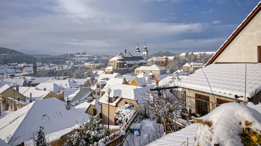 Třebíč castle from jewish quarter