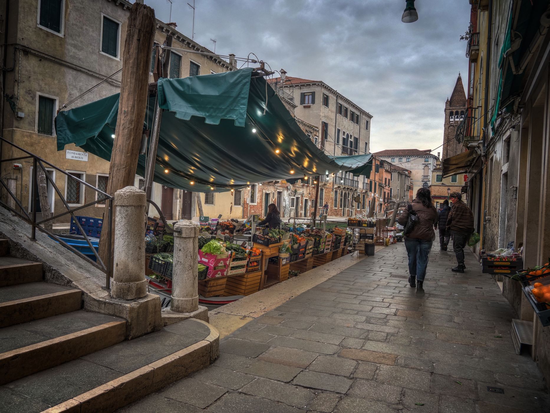 Boat selling Groceries, Italy