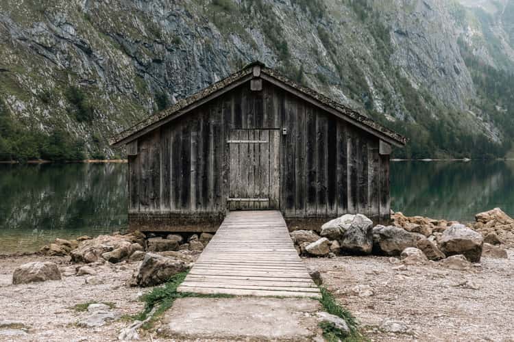 Boathouse at Lake Obersee, Bavaria