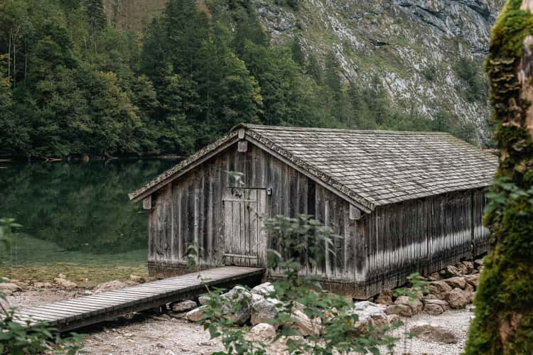 Boathouse at Lake Obersee, Bavaria