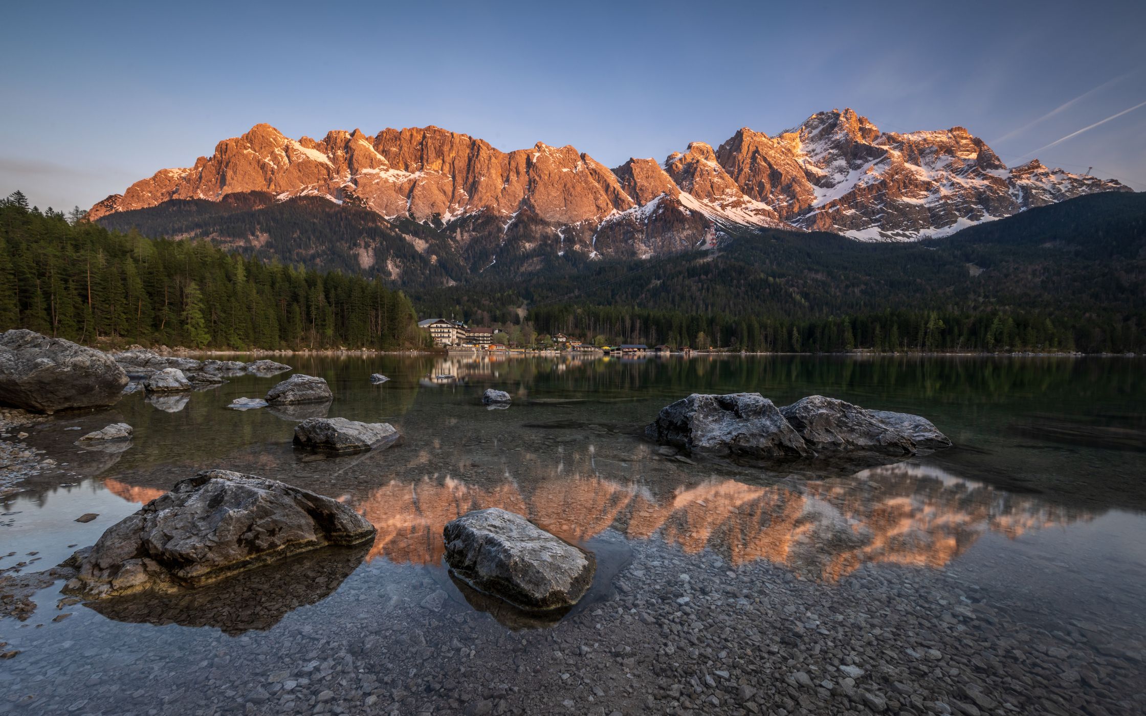Eibsee and Zugspitze, Germany