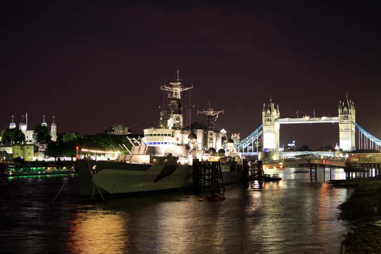 HMS Belfast with Tower Bridge in the Background