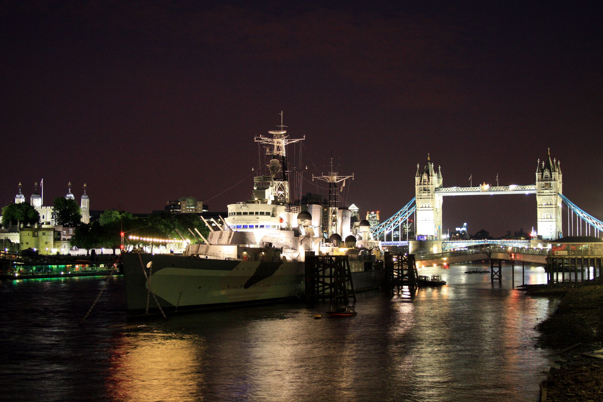 HMS Belfast with Tower Bridge in the Background, United Kingdom