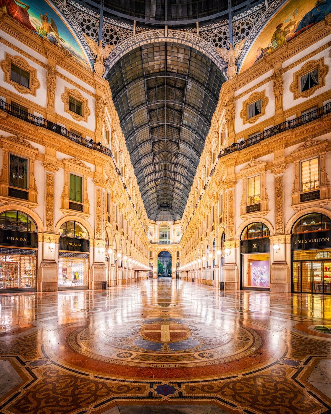 Inside Galleria Vittorio Emanuele II, Milan, Italy