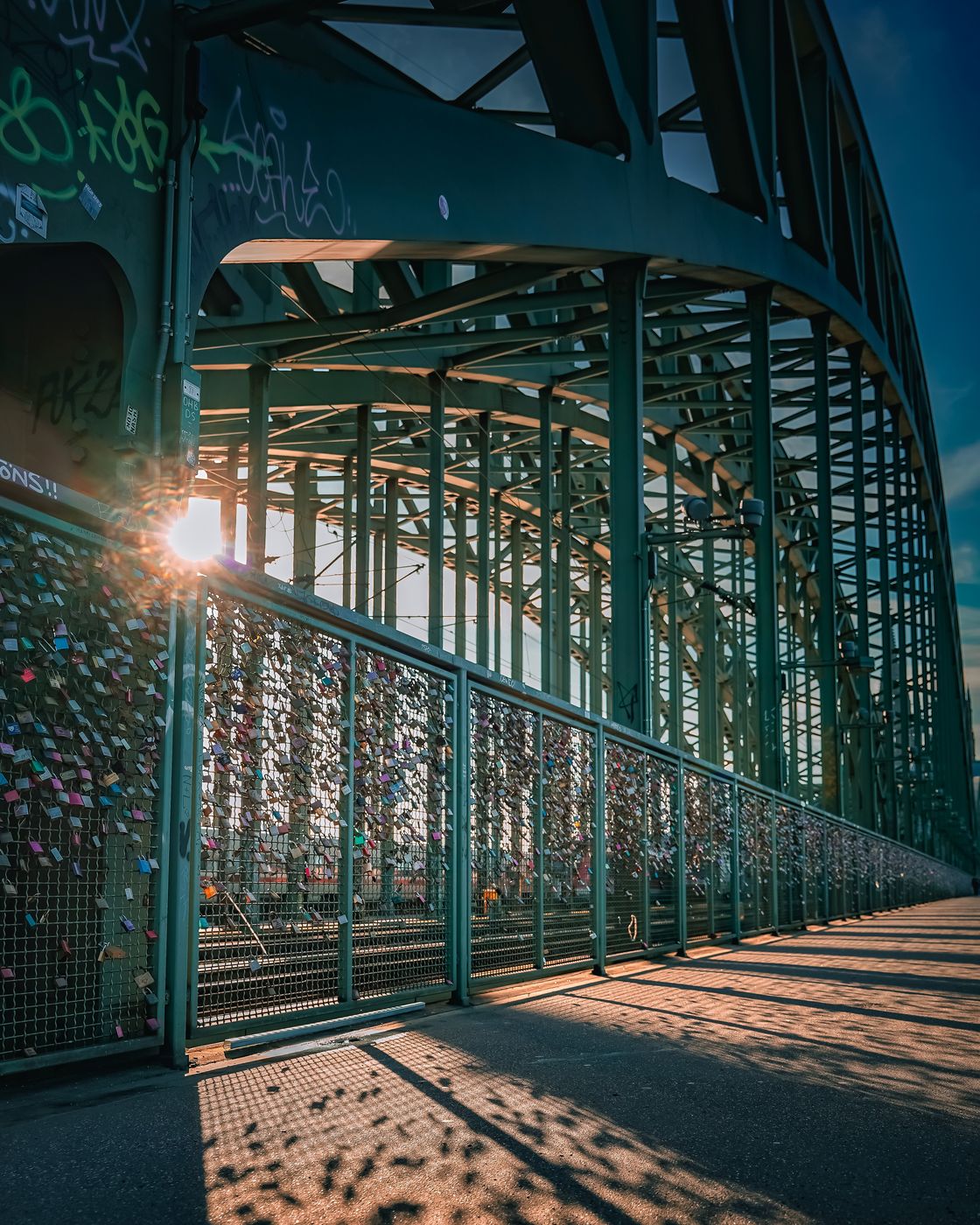 Hohenzollern Bridge, Cologne, north side, Germany