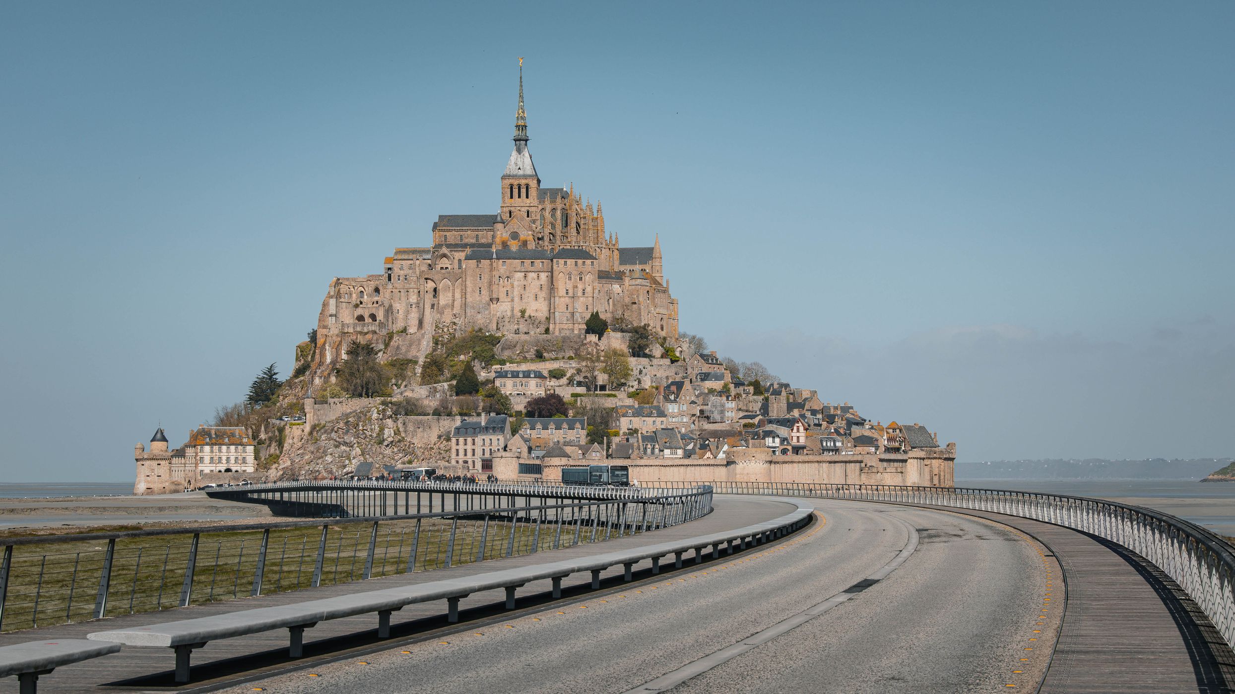 Mont Saint-Michel from Bridge, France