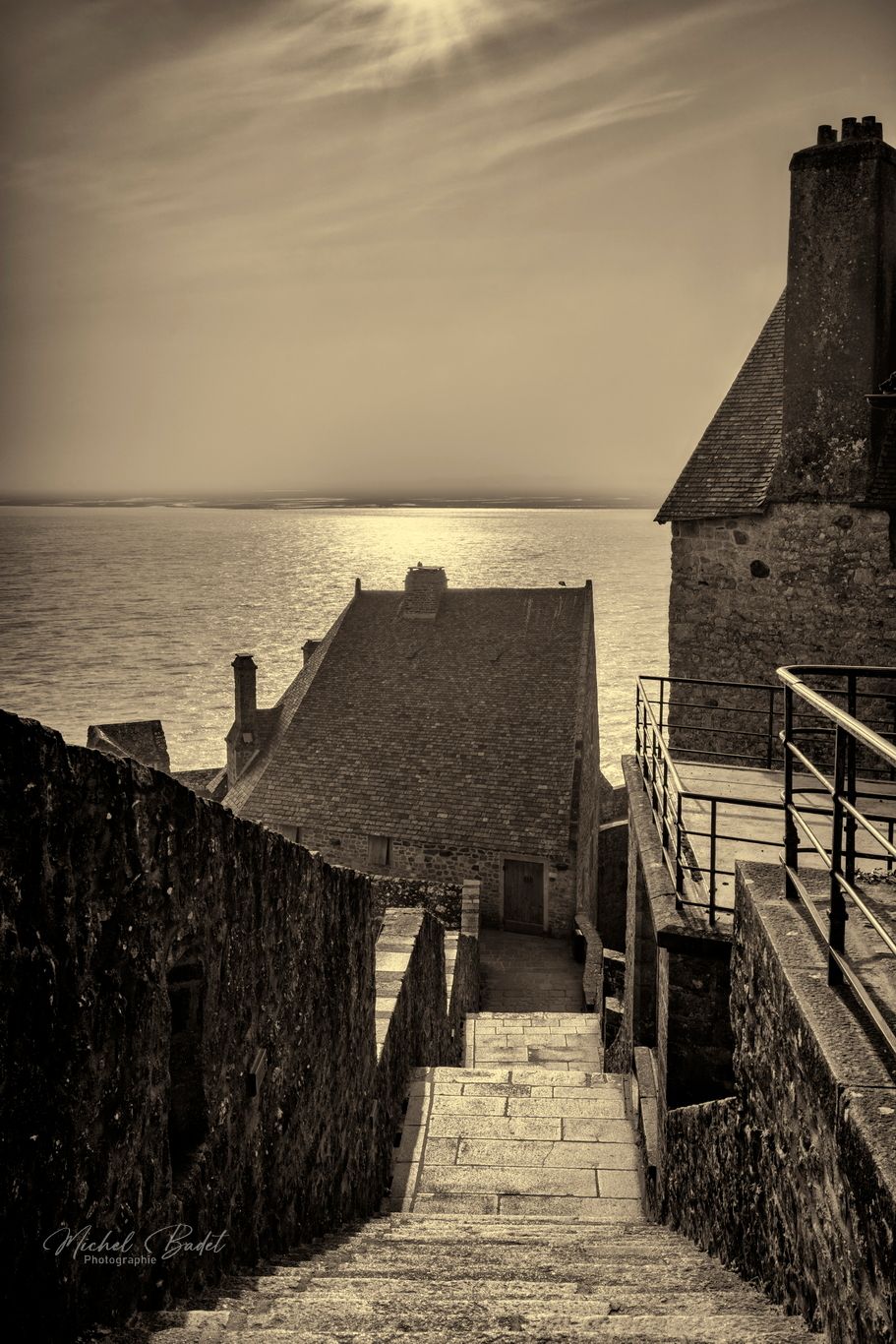 Inside the town Le Mont-Saint-Michel, France