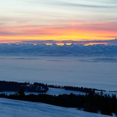Lever de soleil sur les Alpes, Switzerland