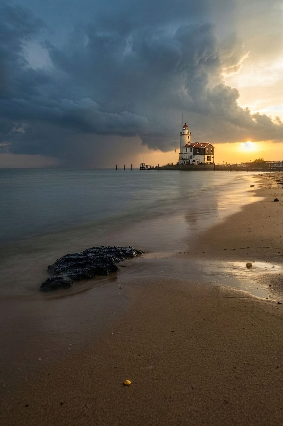Lighthouse at Marken in the Netherlands, Netherlands