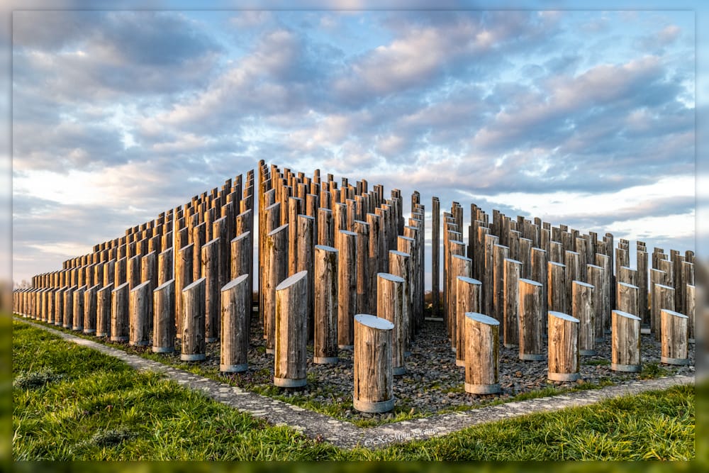 Pyramid of poles, Dreieich, Germany