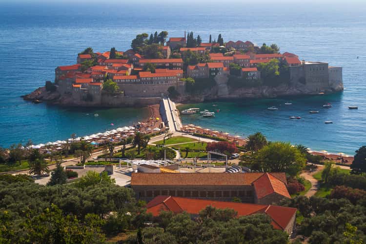 Sveti Stefan on Sunny Morning