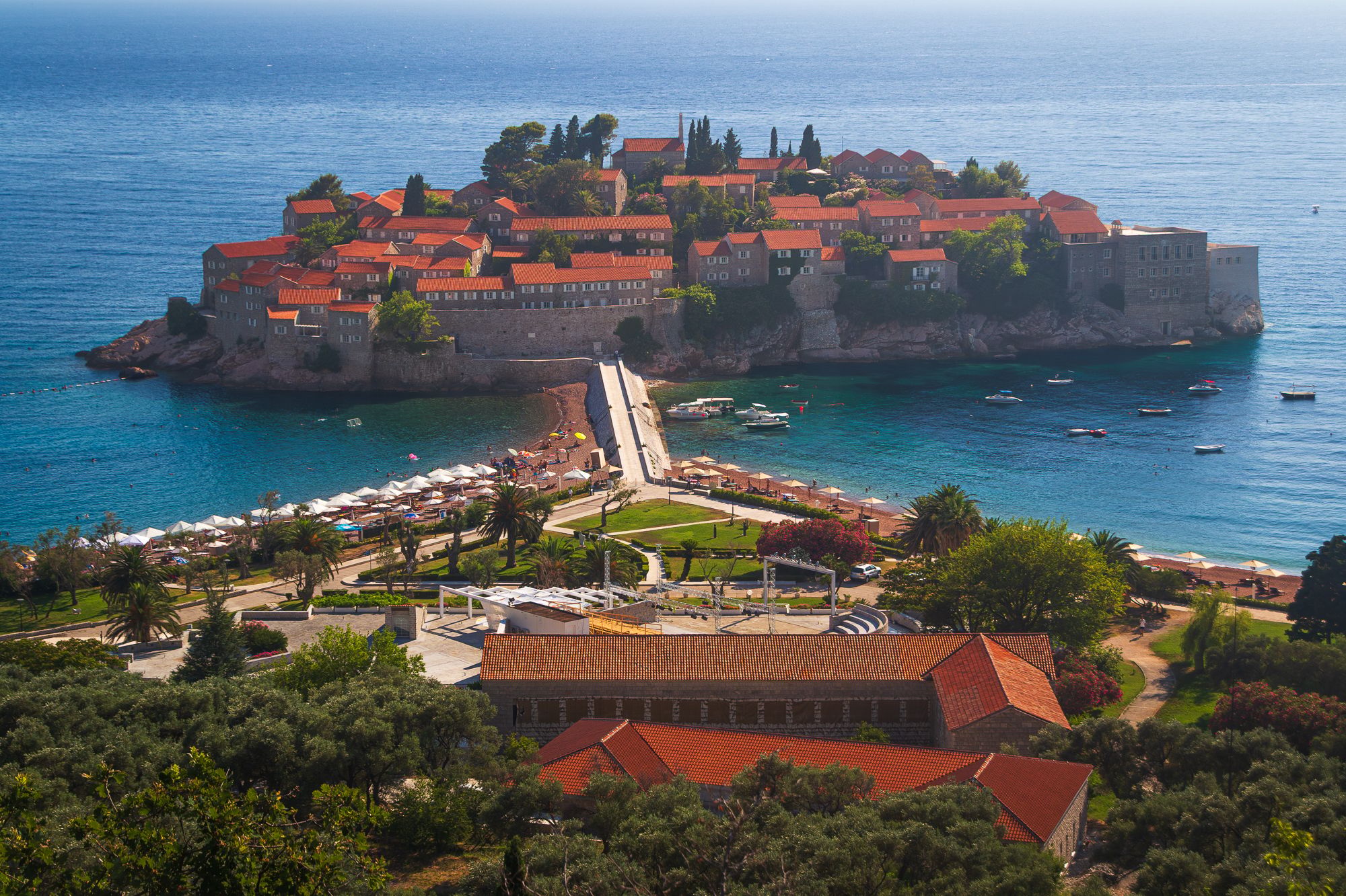 Sveti Stefan on Sunny Morning, Montenegro