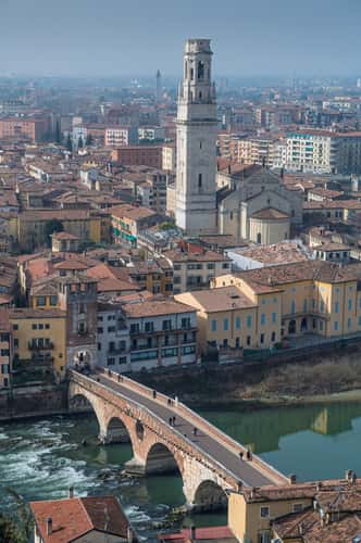 The Ponte Pietra Bridge Reflections Verona