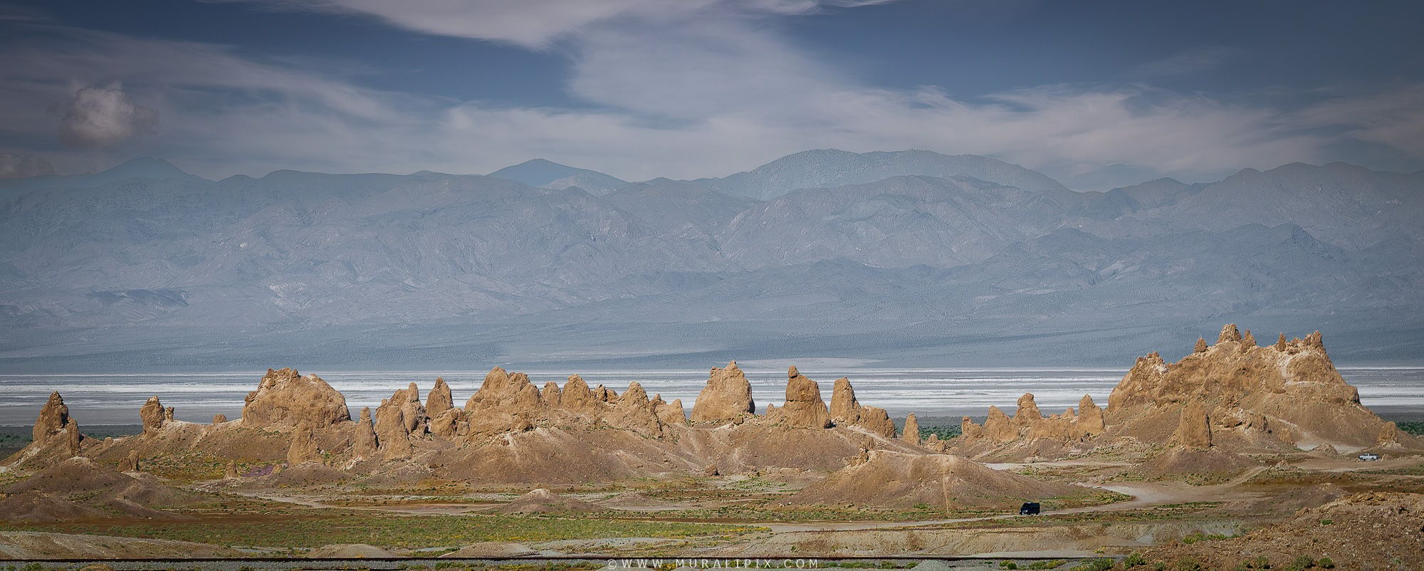 Trona Pinnacles Pano, USA