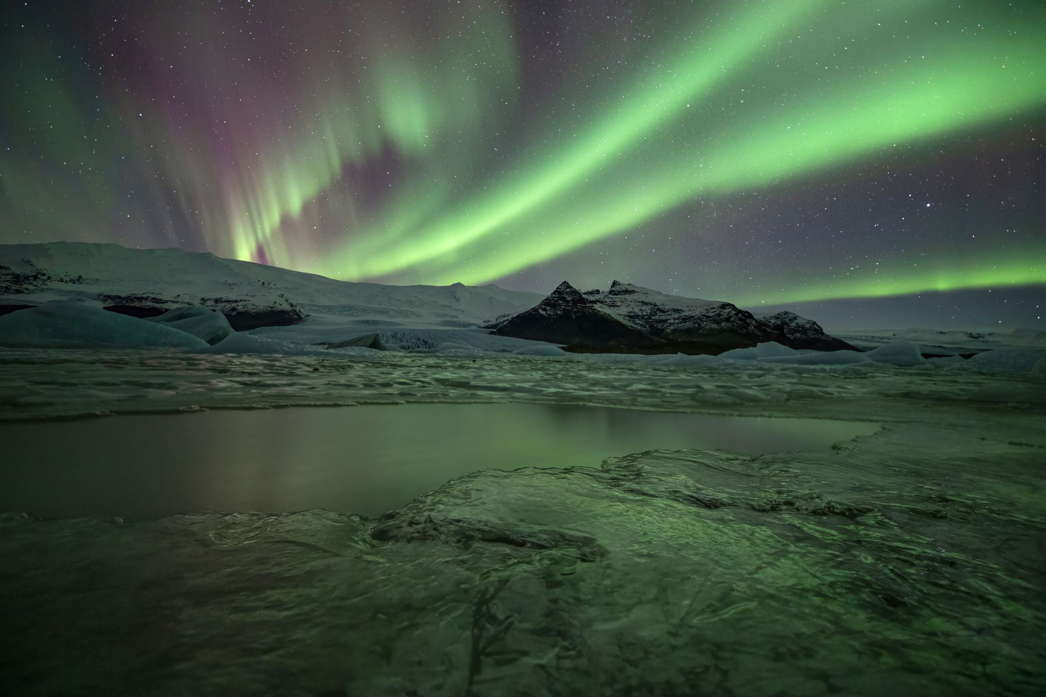 Útsýni yfir jökul, Iceland