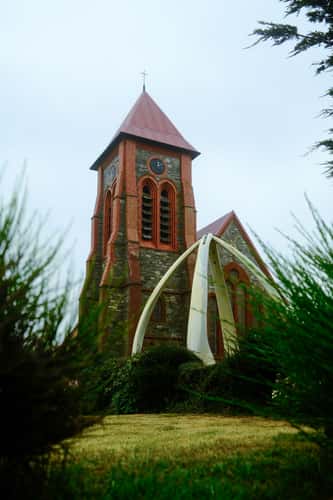 Whalebone Arch with Christ Church, Stanley