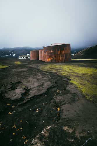 Abandoned houses at Whalers Bay, Deception Island