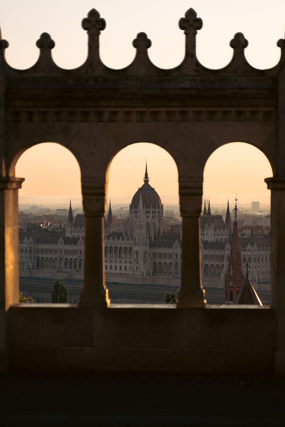 Budapest Parliament from Fishermans Bastion, Hungary