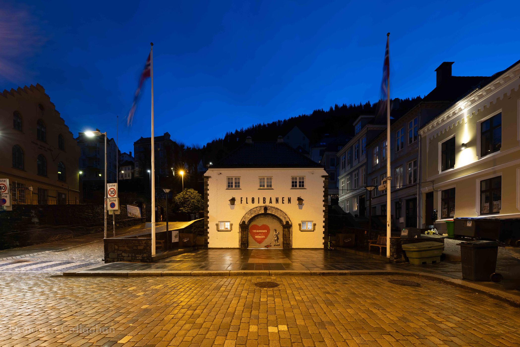 Entrance to the Funicular, Fiobanen, Bergen, Norway
