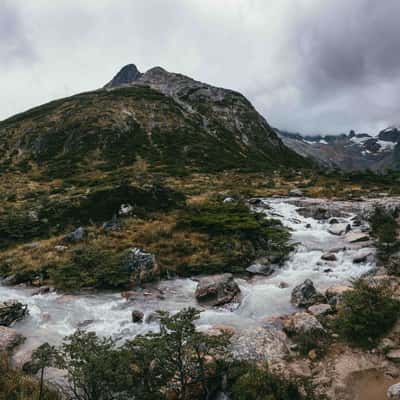 Glacier river near Laguna Esmeralda, Tierra del Fuego, Argentina