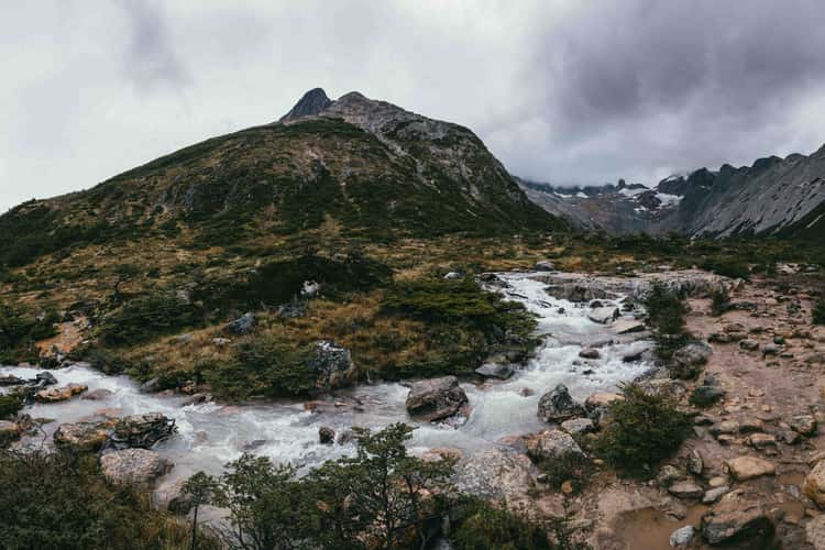 Glacier river near Laguna Esmeralda, Tierra del Fuego