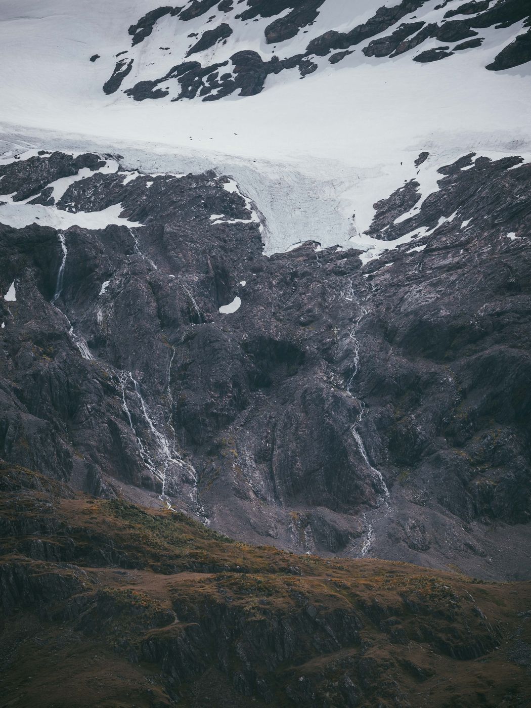 Glaciers along the coastline of South Georgia, South Georgia and the South Sandwich Islands
