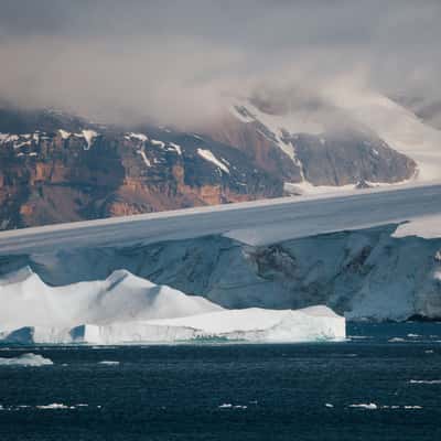 Glaciers and mountains near Antarctic Sound, Antarctica