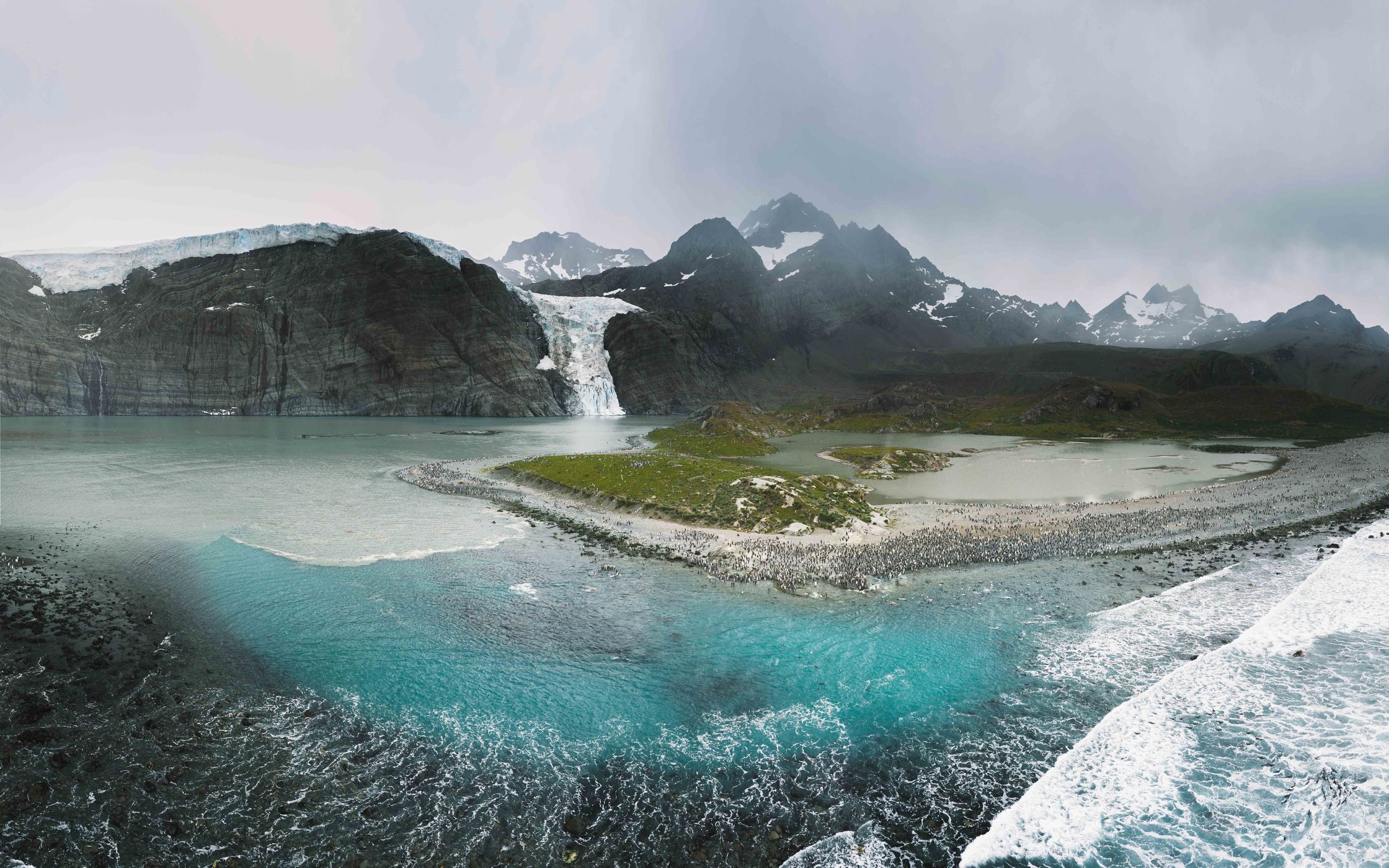Gold Harbour, Beach and Glacier, South Georgia and the South Sandwich Islands