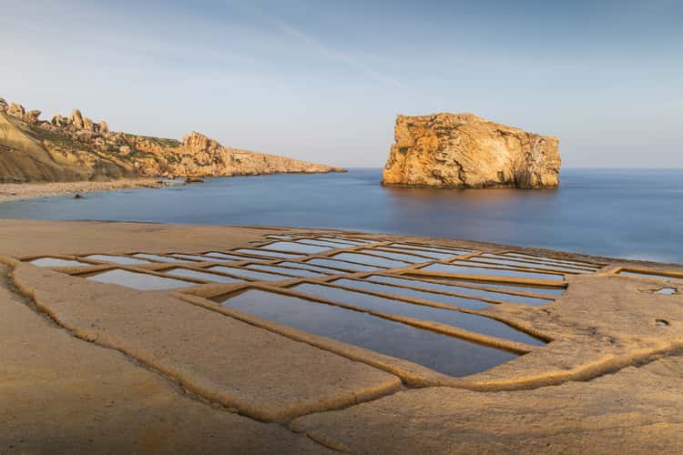 Gozo, saline next to Villa Torre