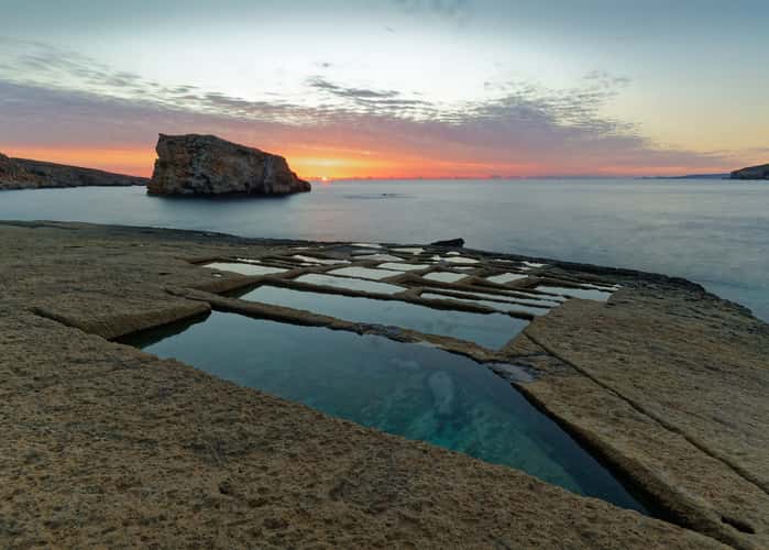 Gozo, saline next to Villa Torre