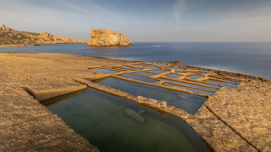 Gozo, saline next to Villa Torre
