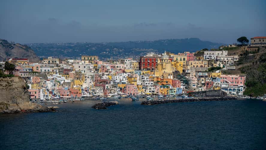 Hillside village of Corricella on the island of Procida