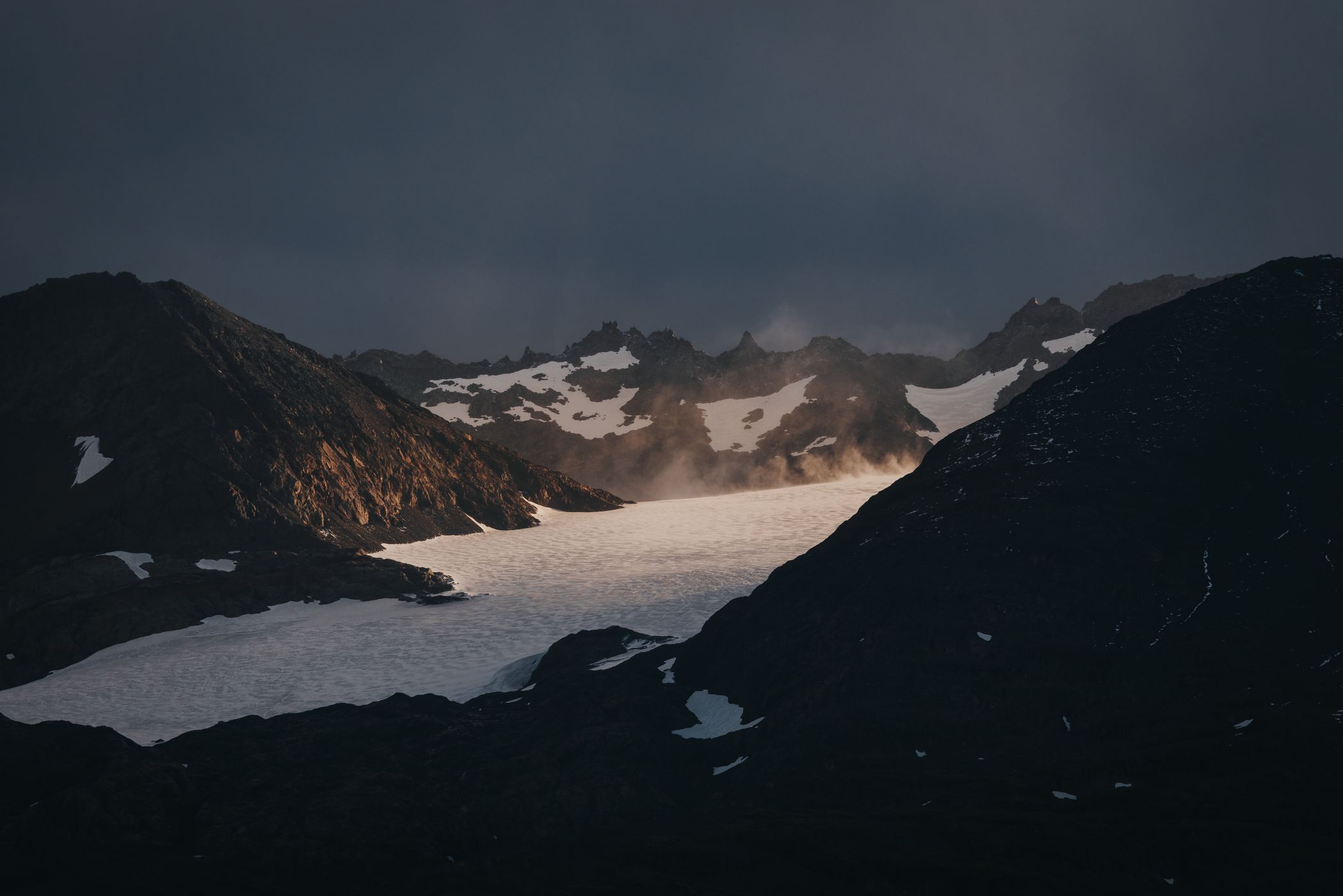 Iris bay and mountain coastline, South Georgia, South Georgia and the South Sandwich Islands