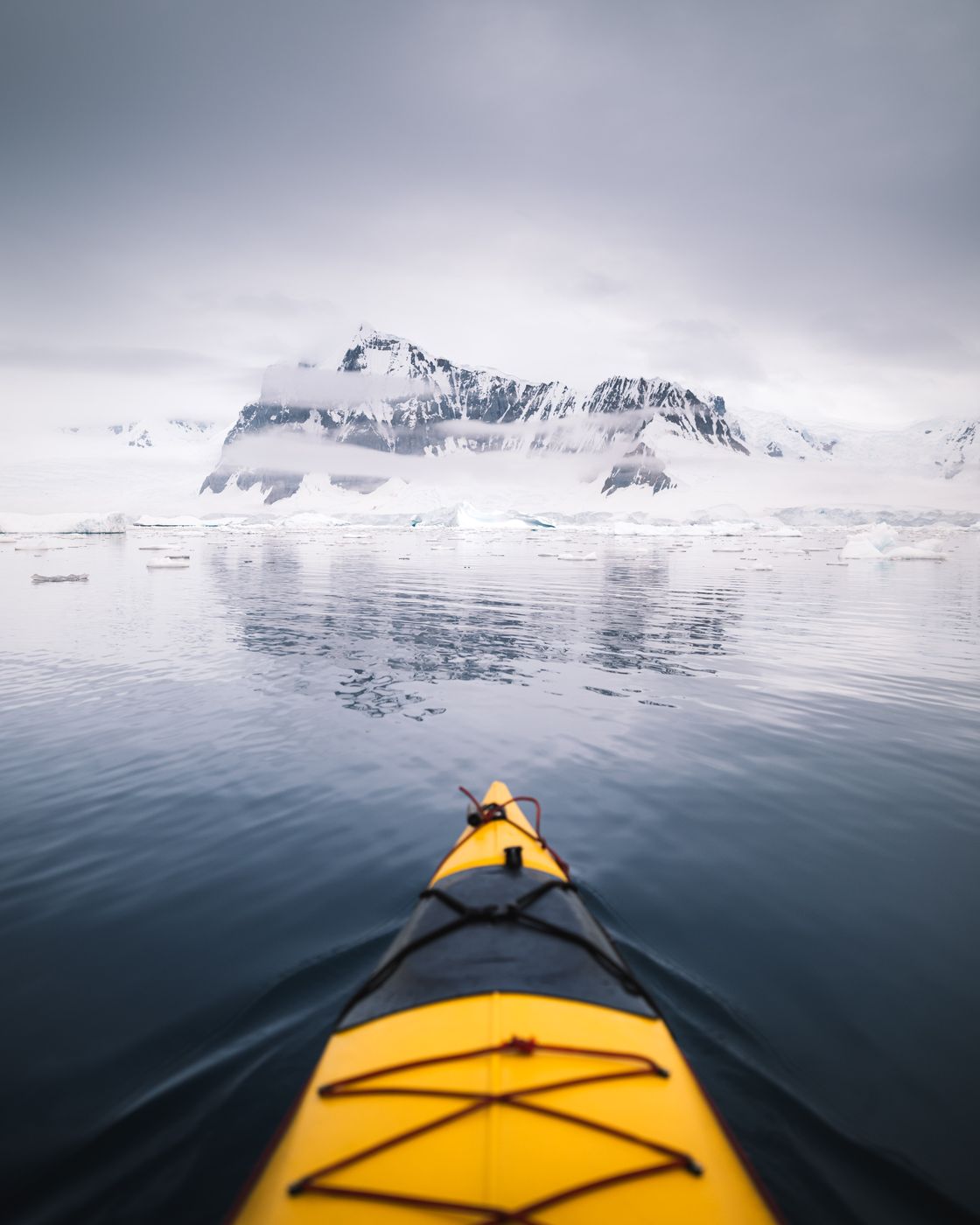 Kayak at Charlotte Bay, Antarctica