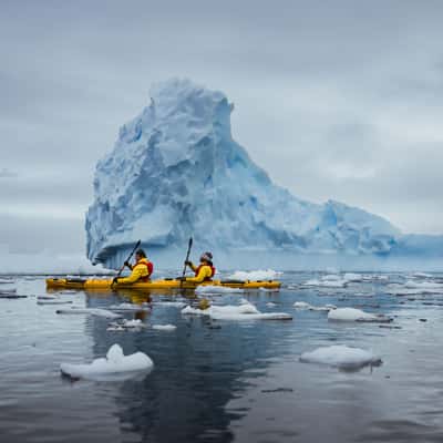 Kayaking in Charlotte Bay, Antarctica, Antarctica