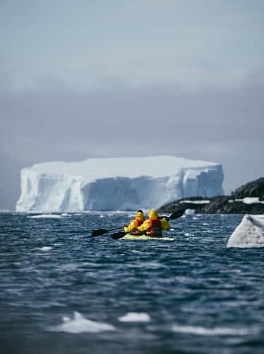 Kayaking in Hope Bay, Antartica