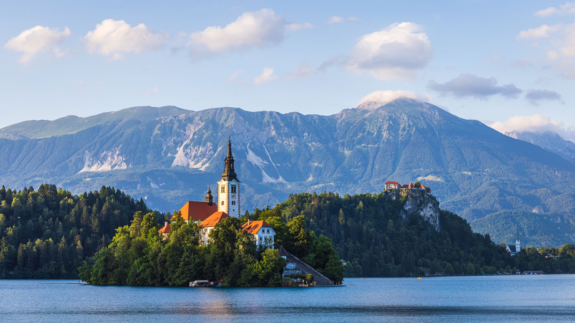Lake Bled - Wooden Jetty - Rock covered with coins, Slovenia