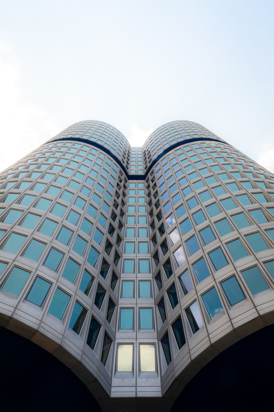 Looking up, BMW Tower, Germany