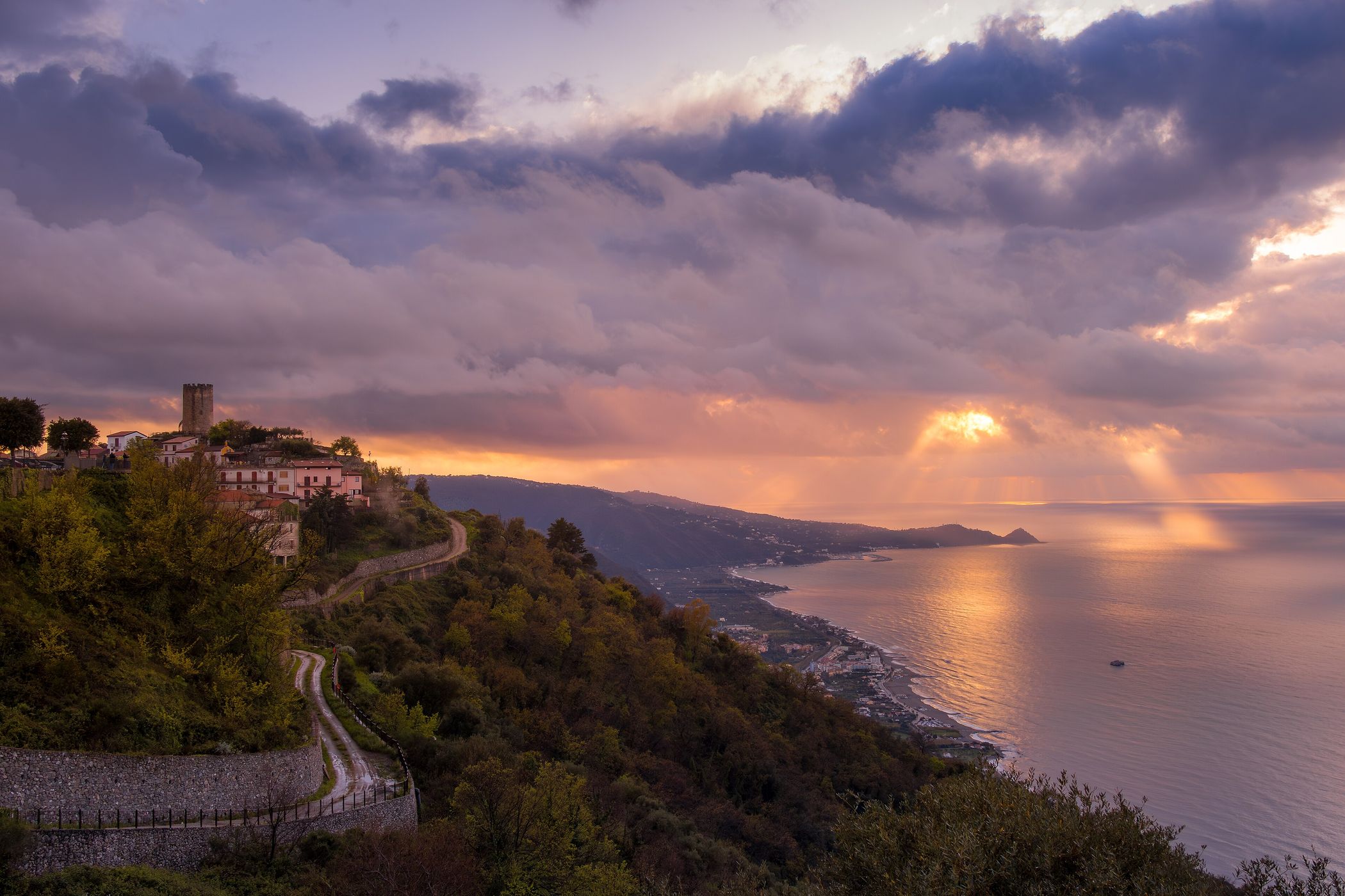 Piraino from Via Belvedere, Italy