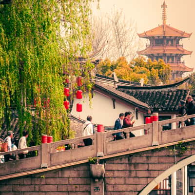 Qibao Old Town Bridge & Pagoda View, China
